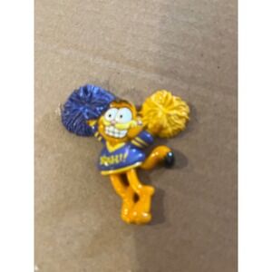 Vintage Garfield Cheerleader Rah Blue Yellow Pom Poms Jim Davis Retro Cat